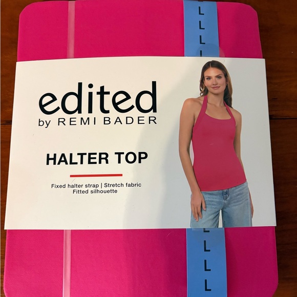 Edited By Remi Bader Tops - NWT Remi Bader Pink Halter Top Stretch Fitted L